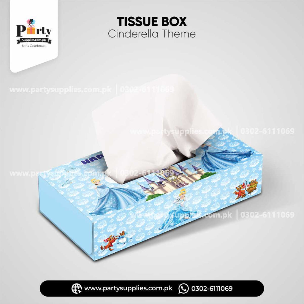 Cinderella Theme Tissue Box Cover for Birthday Party Table Decoration
