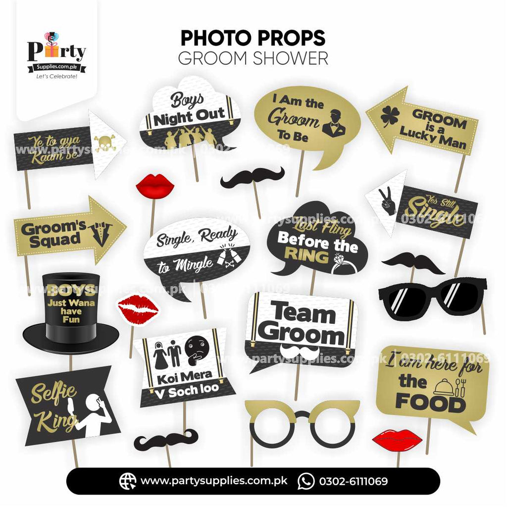 Groom Shower Theme Party Photo Props for groom shower party Celebration
