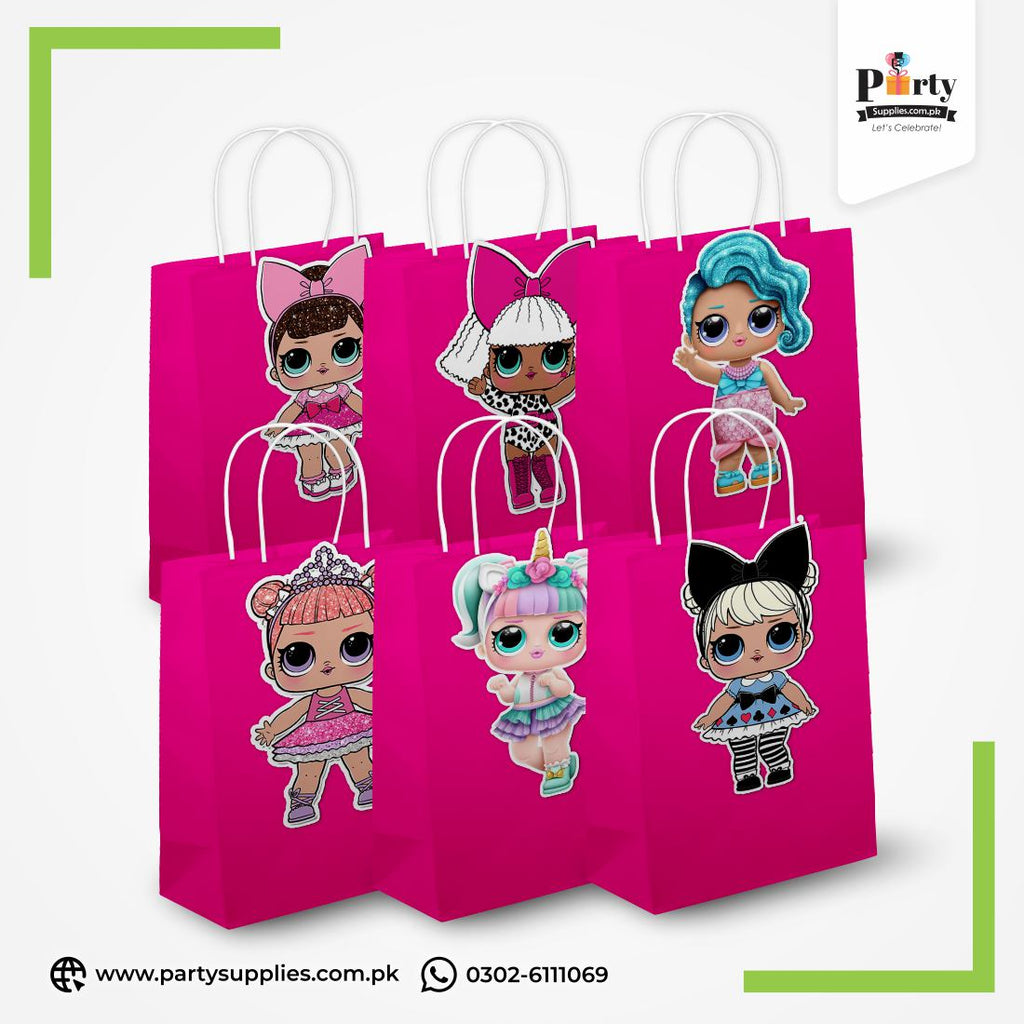 LOL Dolls Theme Goody Bags | Birthday Party Favor Bags 6 pcs Pack