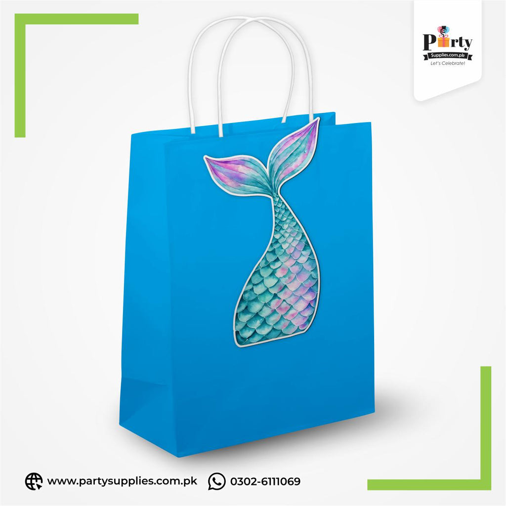 Mermaid Theme Goody Bags | Birthday Party Favor Bags 6 pcs Pack