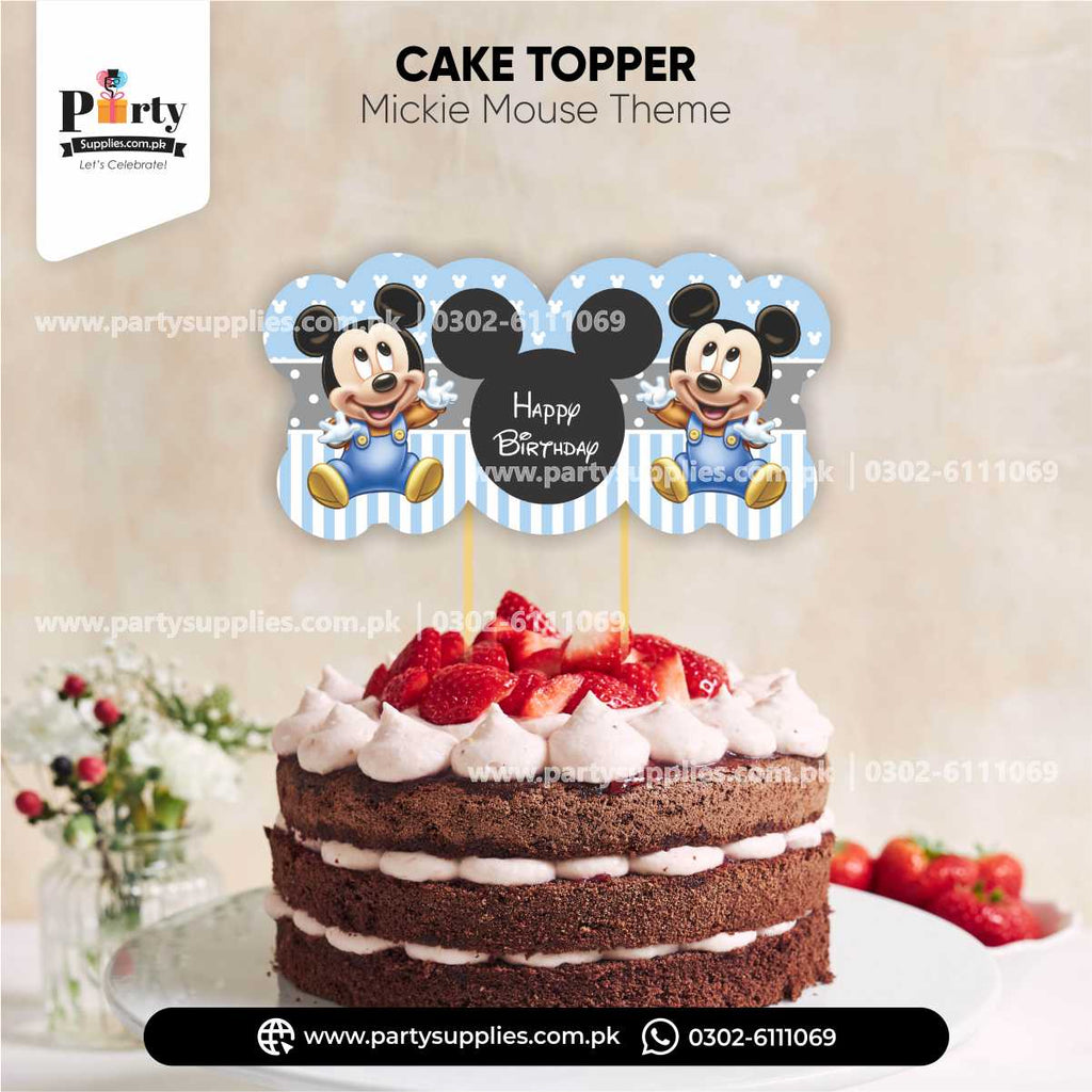 Mickey Mouse Theme Happy Birthday Card Cake Topper
