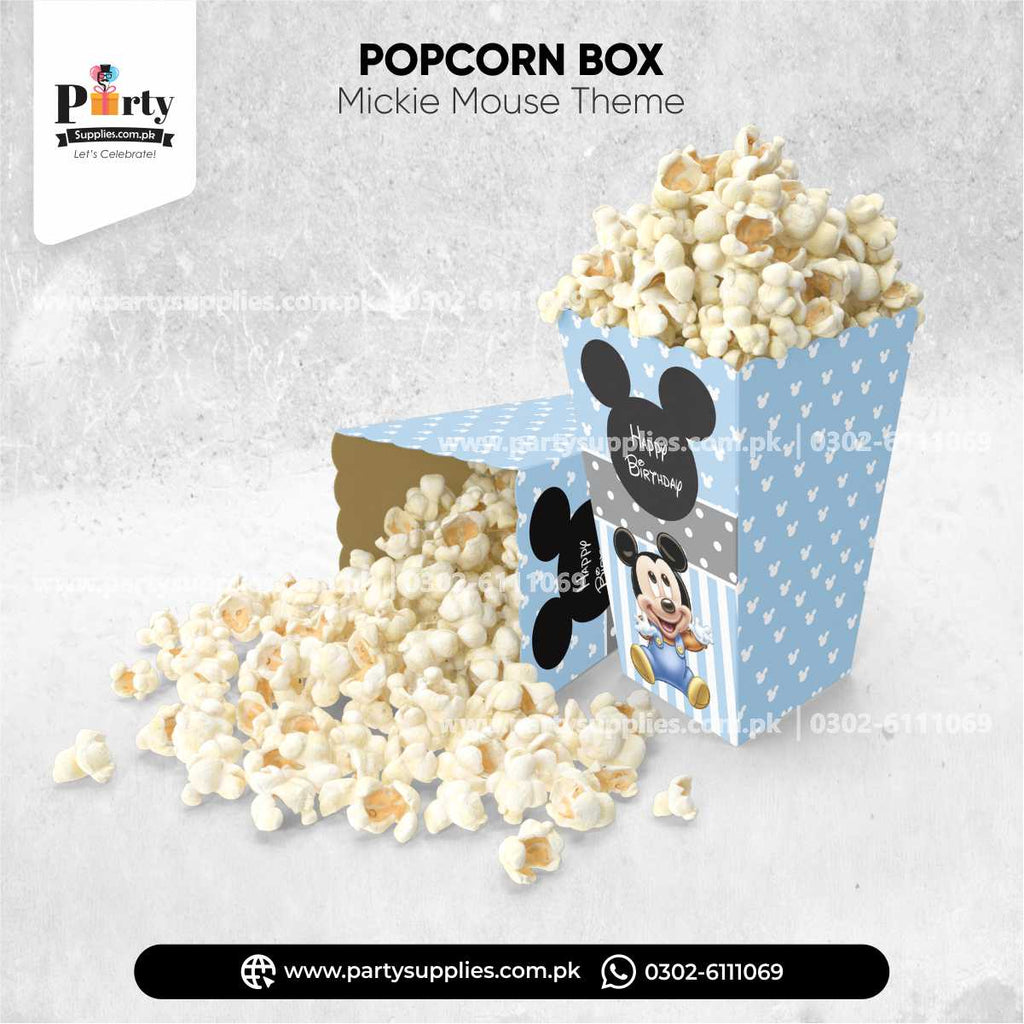 Mickey Mouse Theme Popcorn Boxes for Birthday Party Decorations