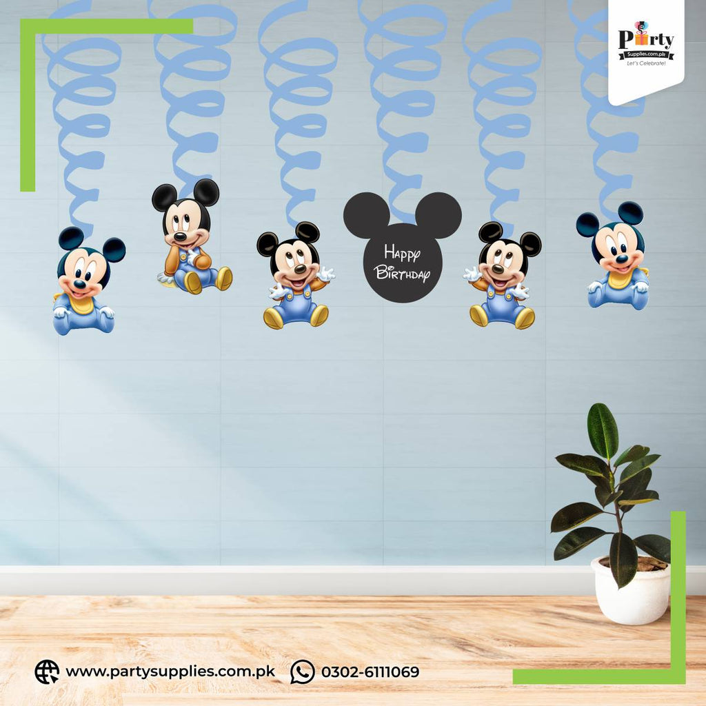 Mickey Mouse Theme Spiral Hanging Swirls Decorations