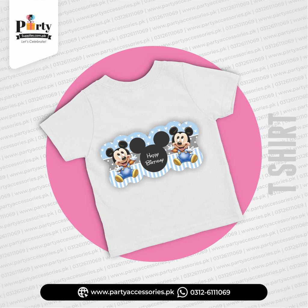 Mickey Mouse Theme Birthday Kid's T-Shirt for Birthday Party Celebration