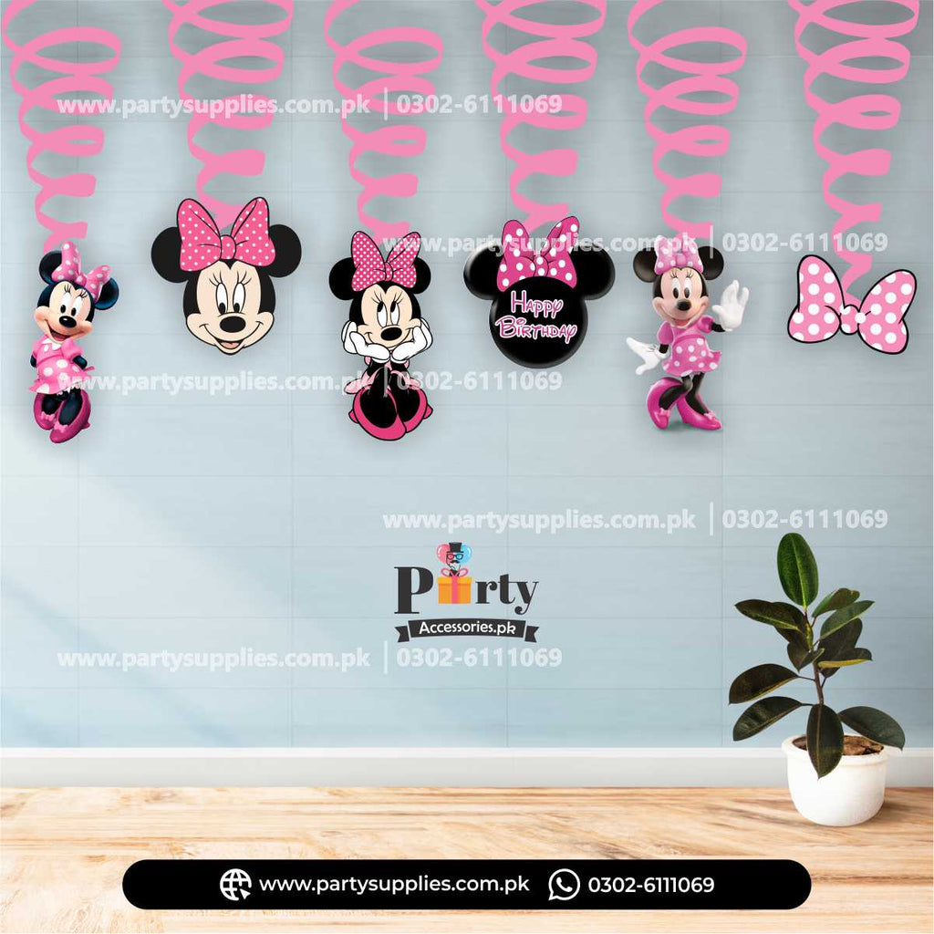 Minnie Mouse Theme Spiral Hanging Swirls Decorations