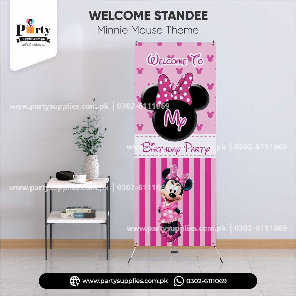 Minnie Mouse Theme Welcome Standee for Birthday Entrance Decor