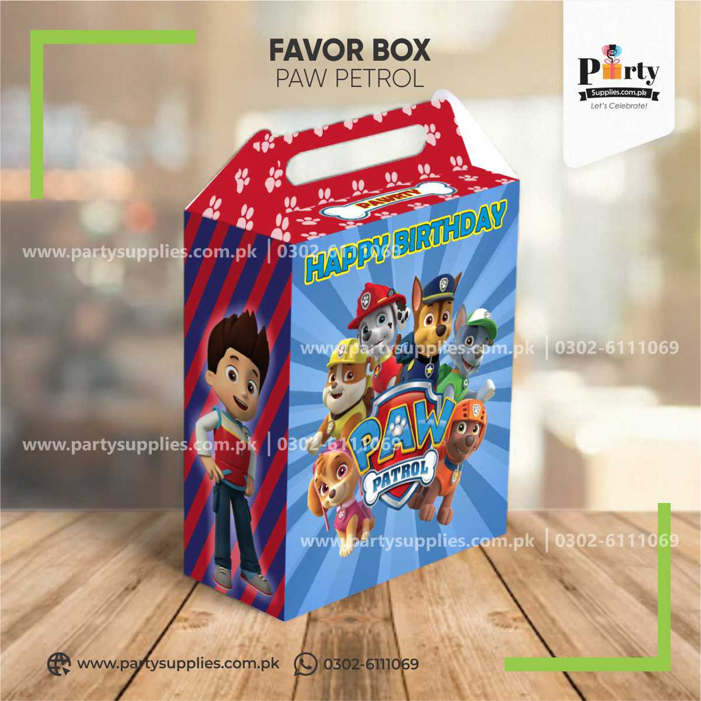 Paw Patrol Theme Favor / Goody Boxes for Birthday Decoration