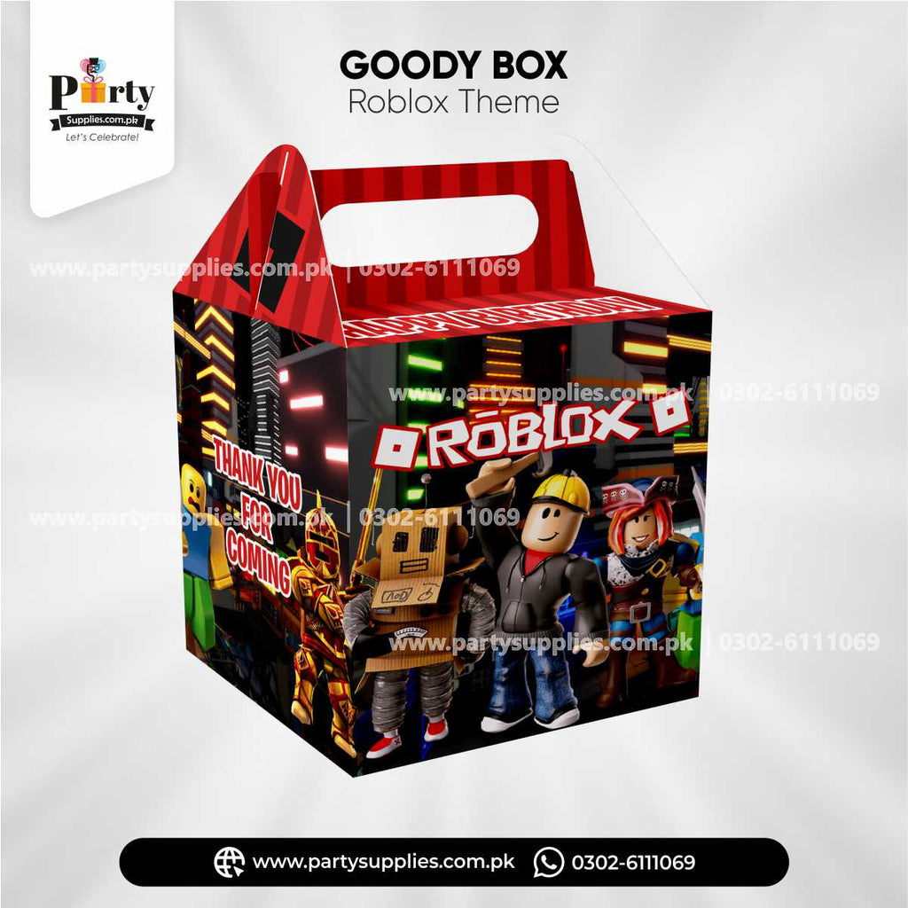 Roblox Boy Theme Handle Favor Boxes for Birthday Decoration