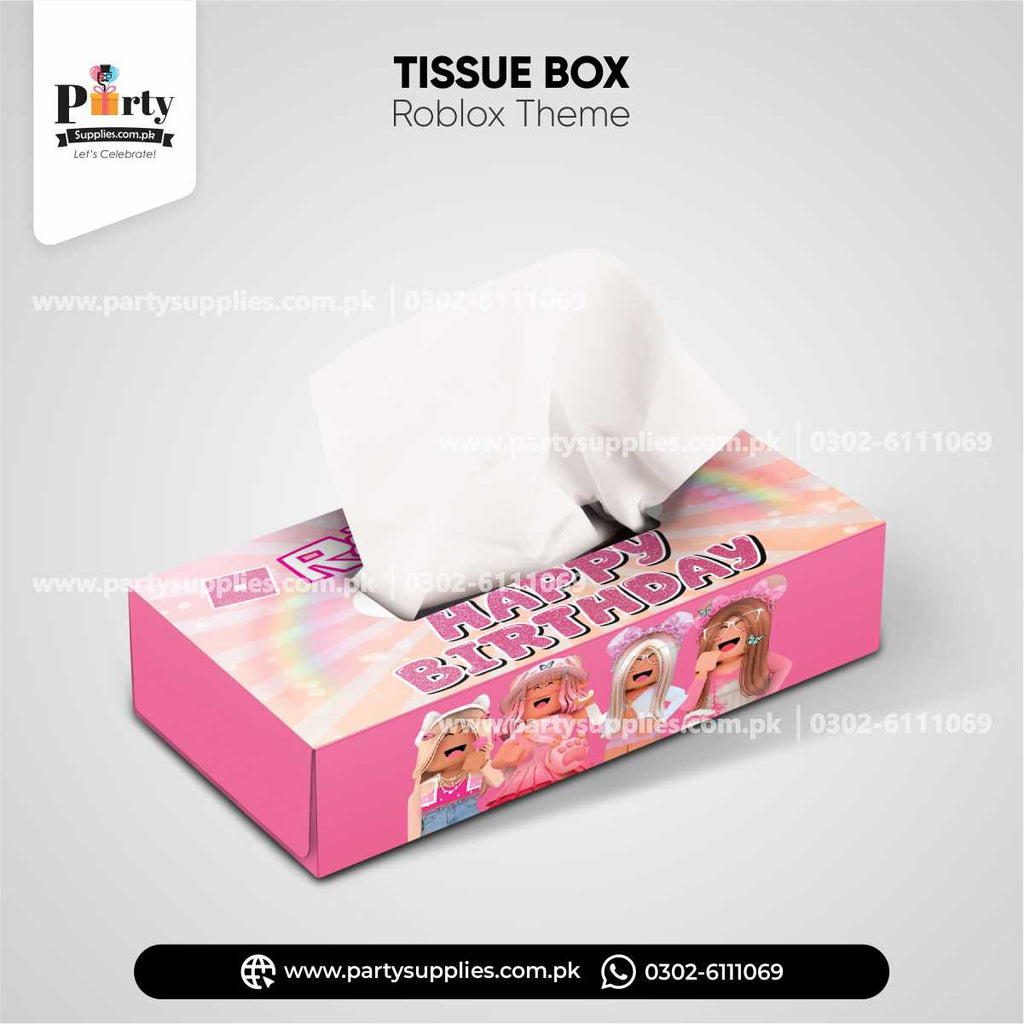 Roblox Girl Theme Tissue Box Cover for Birthday Table Decoration