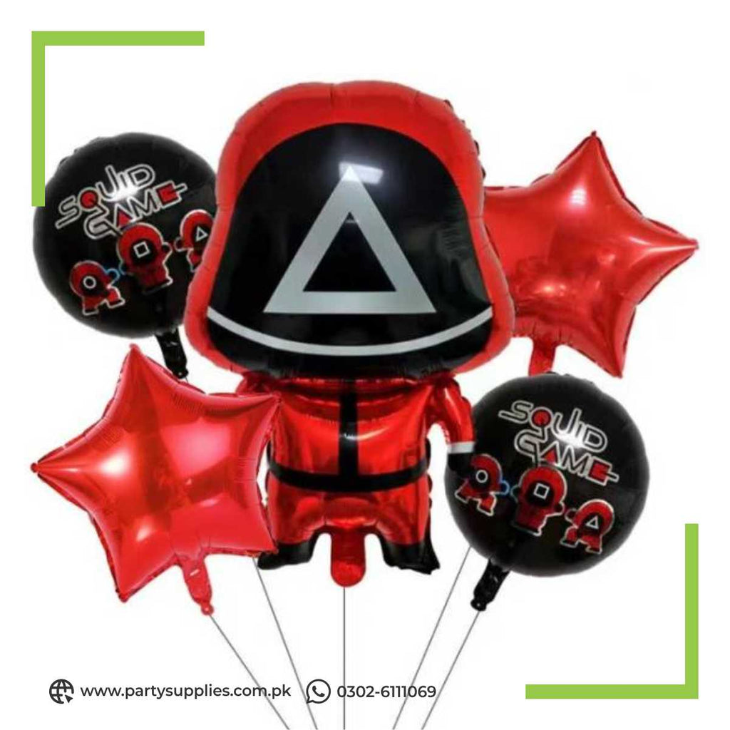 Squid Game Theme Birthday Party Exclusive Foil Balloons Set