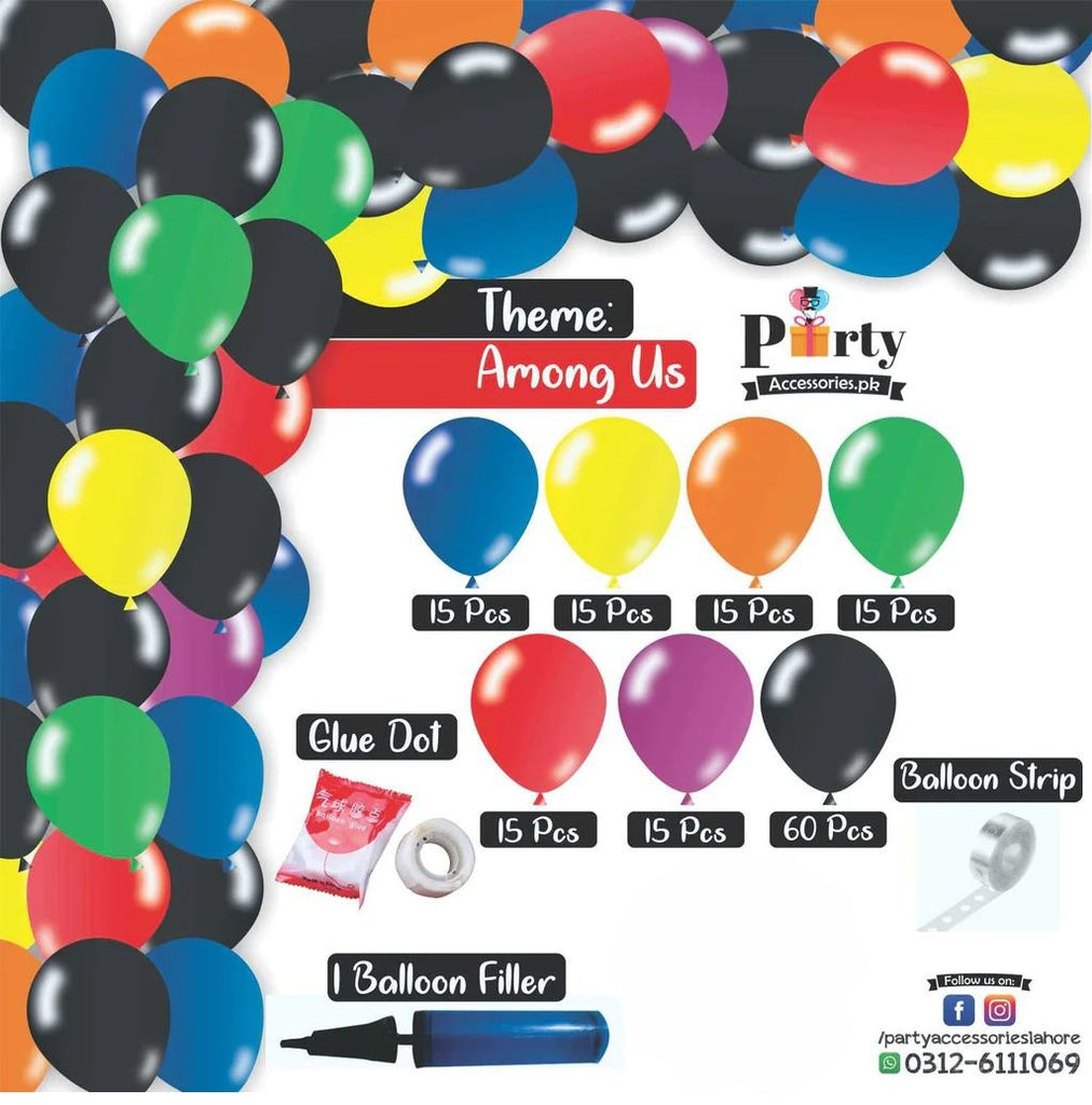 among us game theme birthday party balloons arch kit