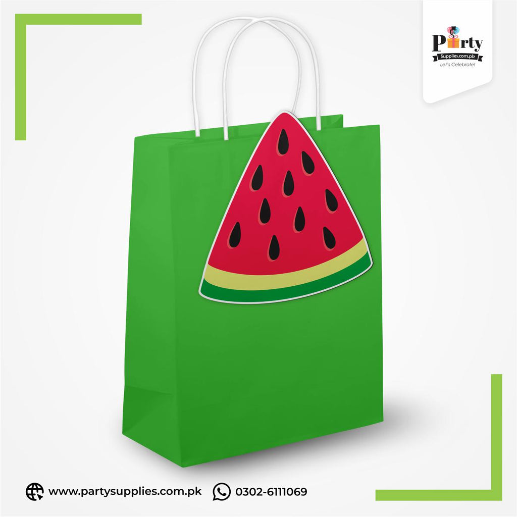 Watermelon Shape Goody Bags | Birthday Party Favor Bags 6 pcs Pack