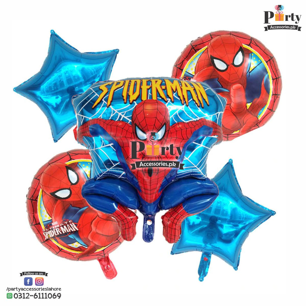 Spider ManTheme Birthday Party Balloons | Spider Man | Shaped  Foil Balloons Set