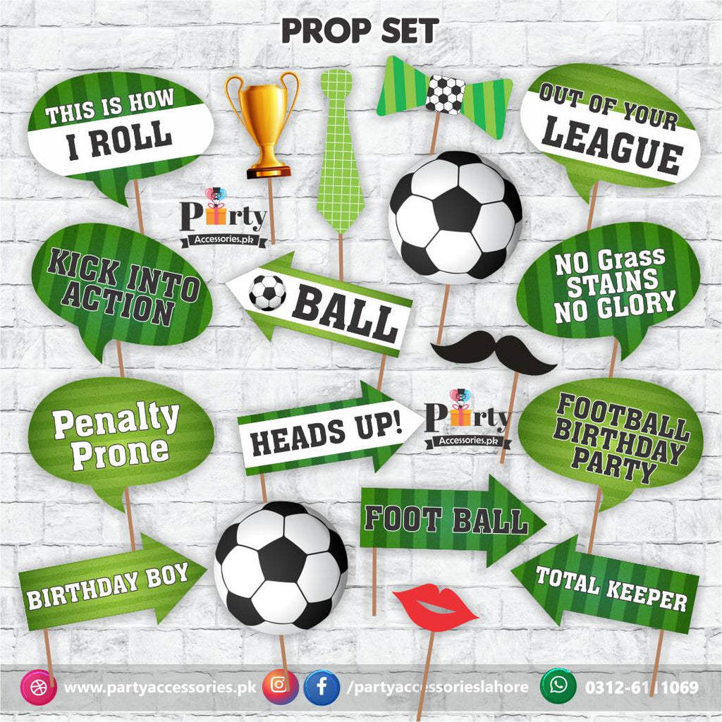 Props set for Football theme birthday party | Celebration