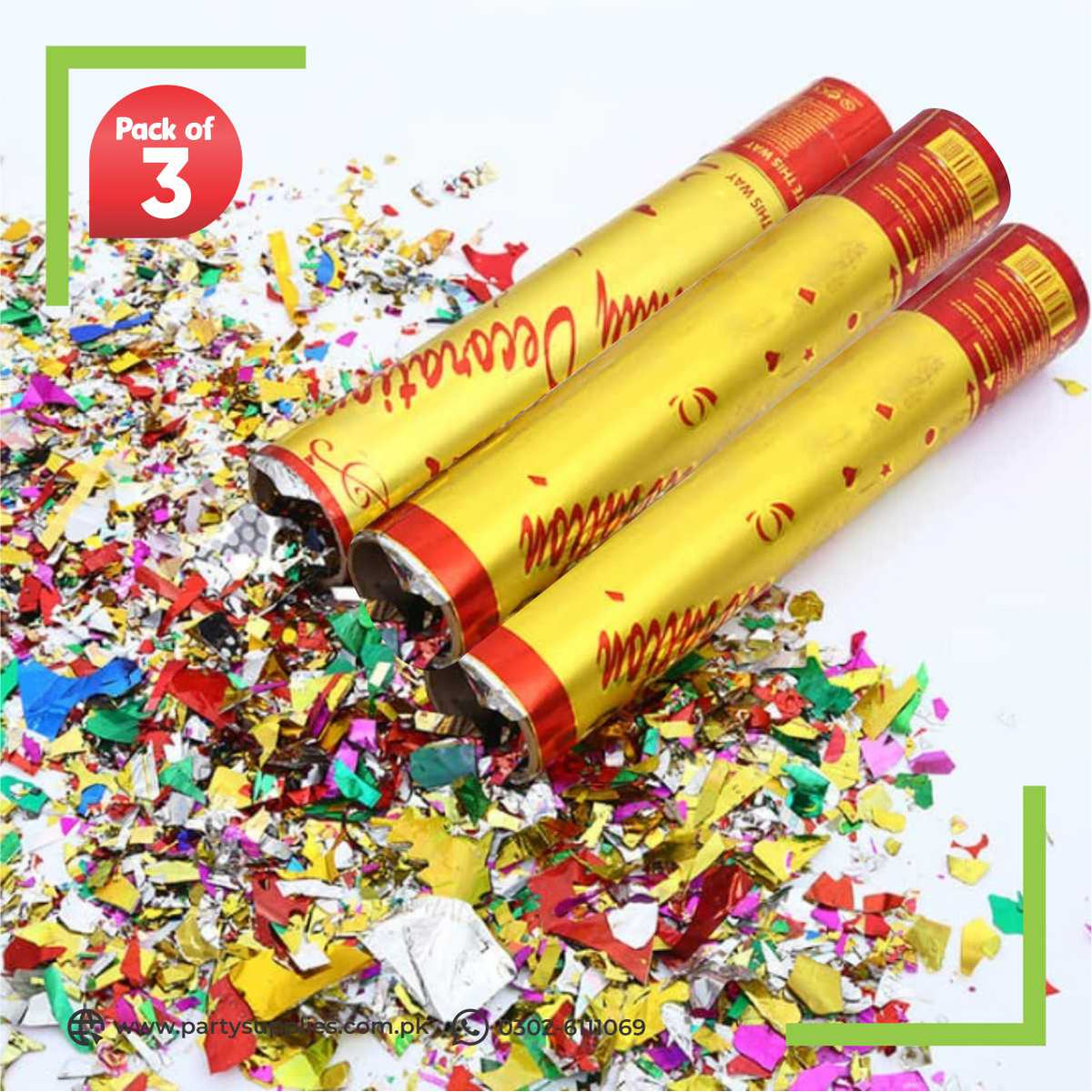 Panel Popper Set Party Poppers: 3-Pack Confetti Set for Colorful Celebrations ...