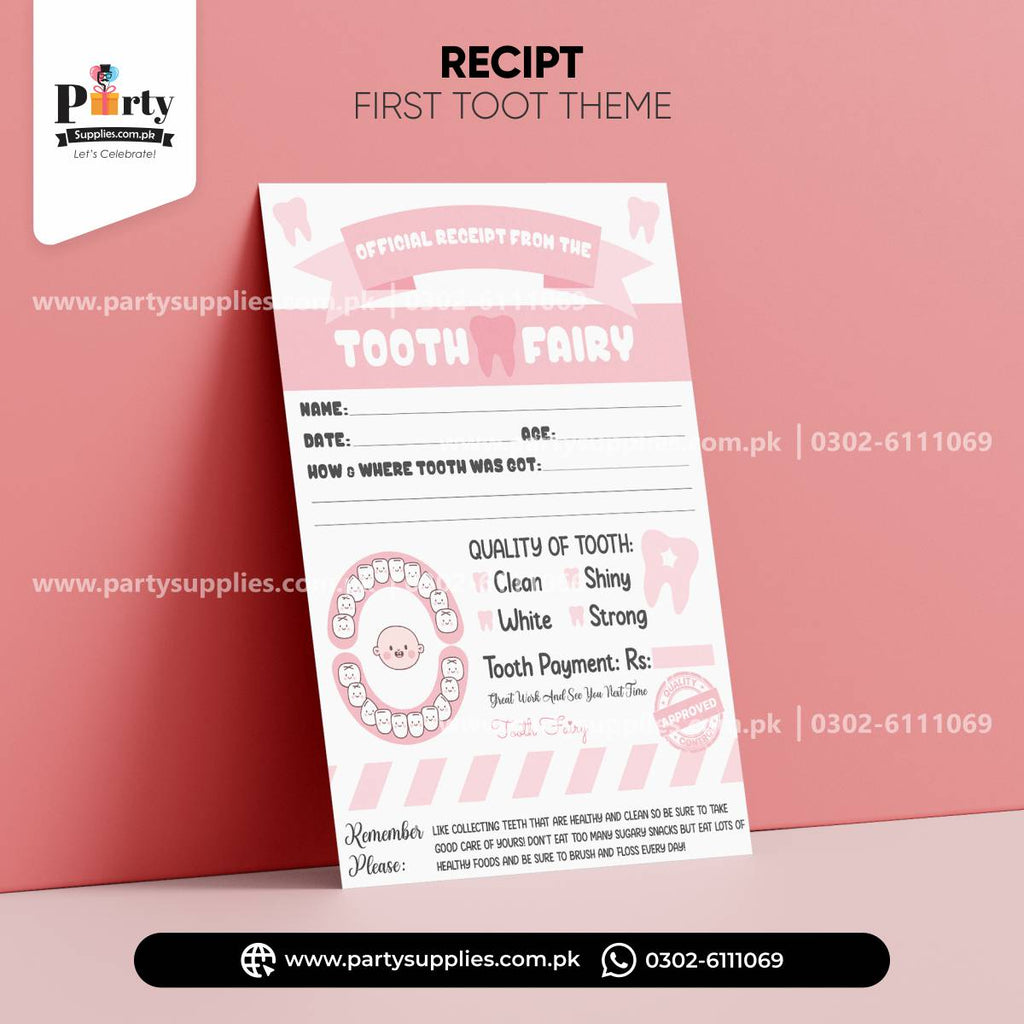 First tooth girl loss Fairy certificate