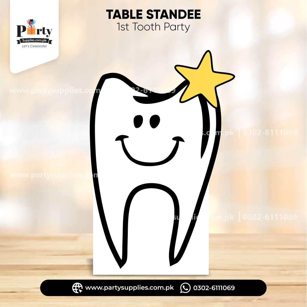 First tooth party Table decoration cutout standees – PartySupplies.com.pk