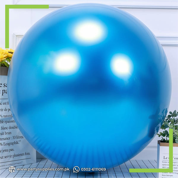 Blue Color 25-Inch Jumbo Chrome Balloons