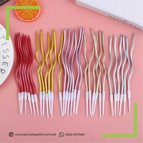 Spiral candles for cakes 6pcs pack