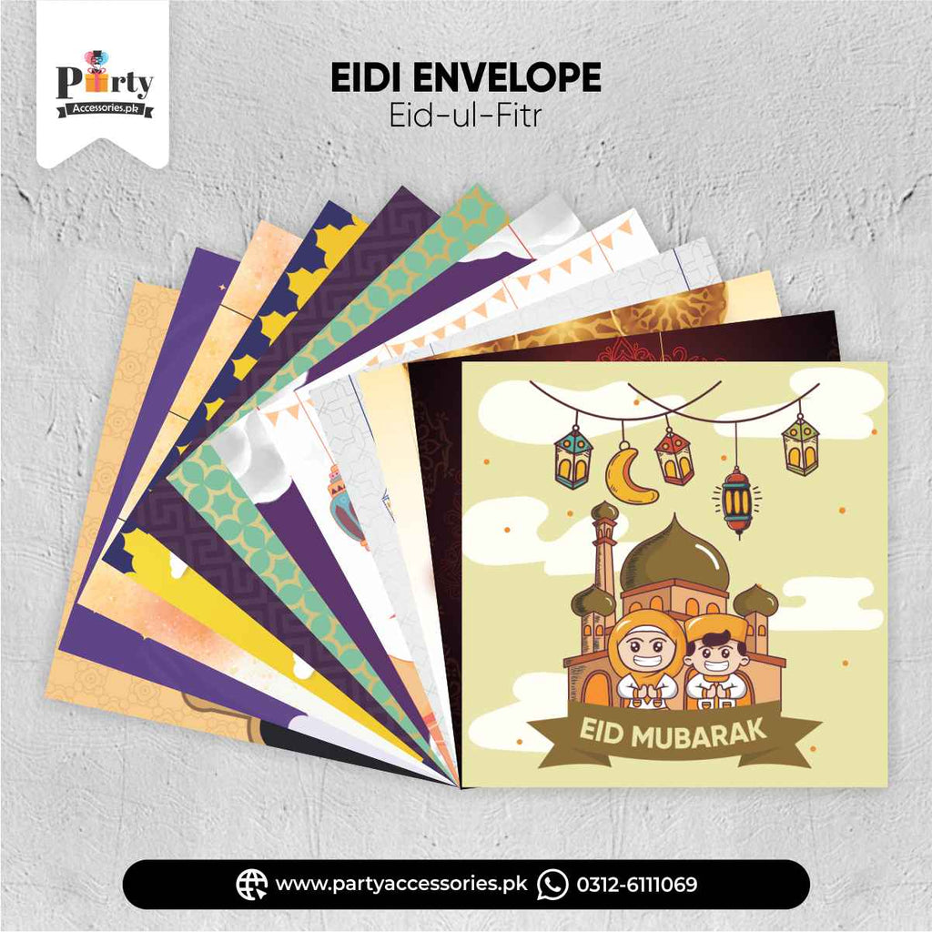 Eidi Envelopes Modern Style Money Envelopes for Eidi Distribution | Pack of 12 pcs