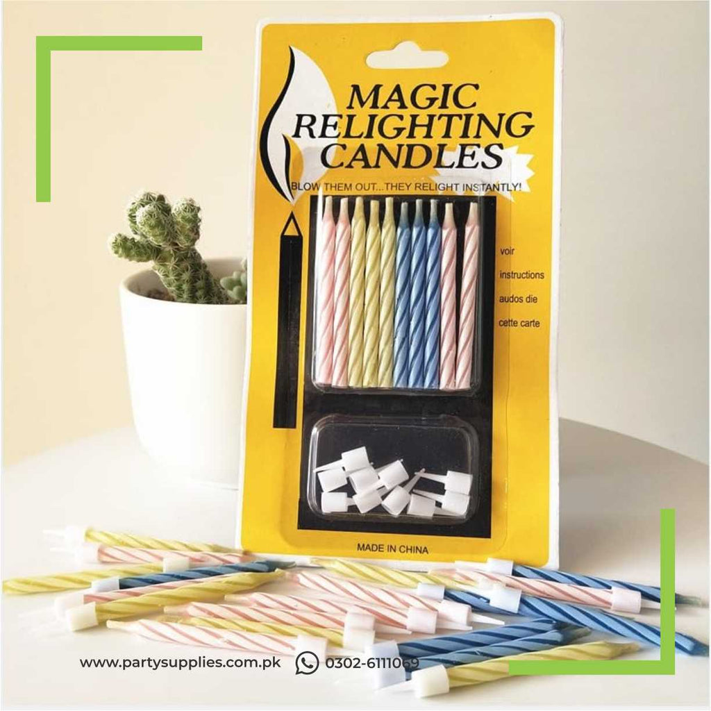 Magic candles for cake auto relighing fun candles 10 pcs pack