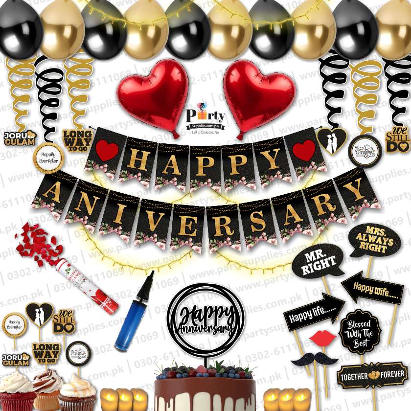Anniversary Party Decoration Combo Set – Romantic Celebration Kit