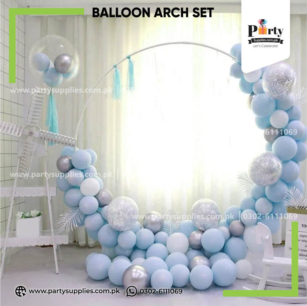 Blue pastals colors balloons arch kit for decoration