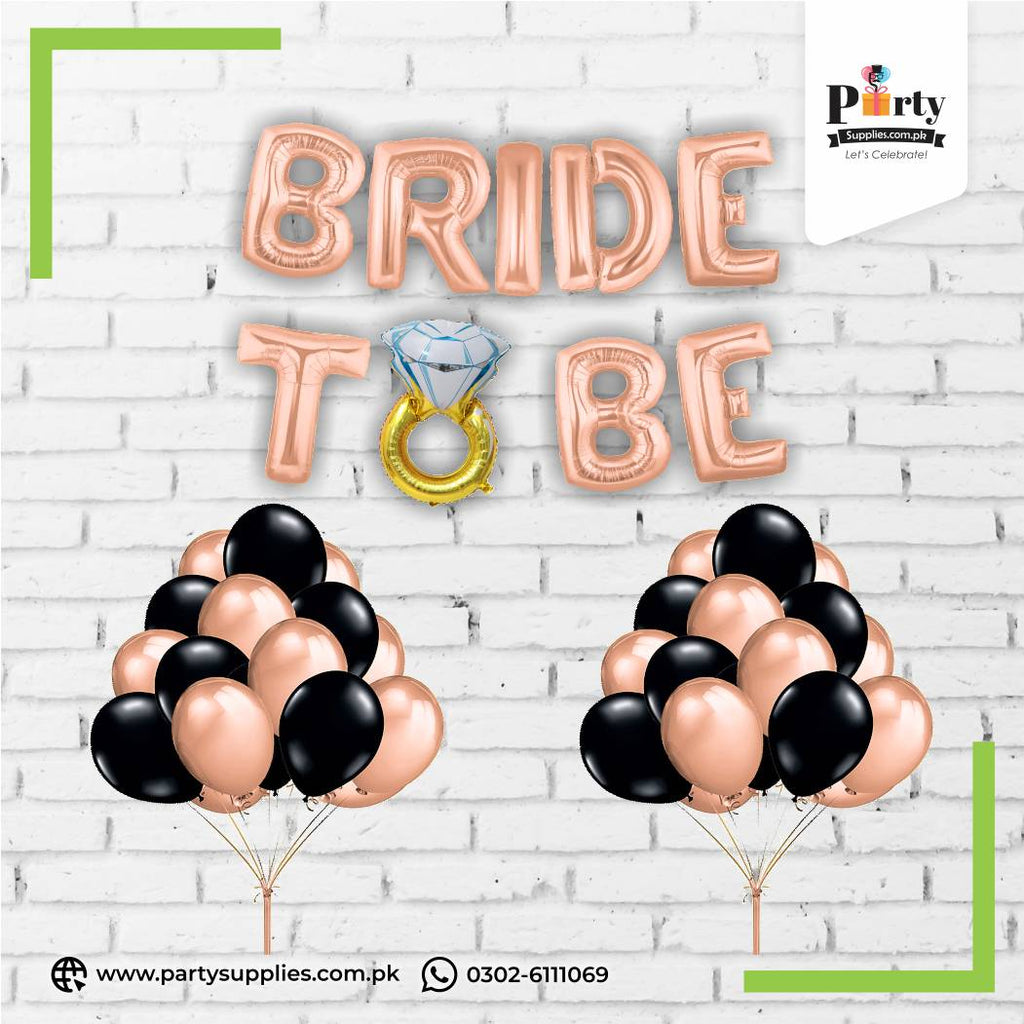 brid eto be foil ballon set in rose gold