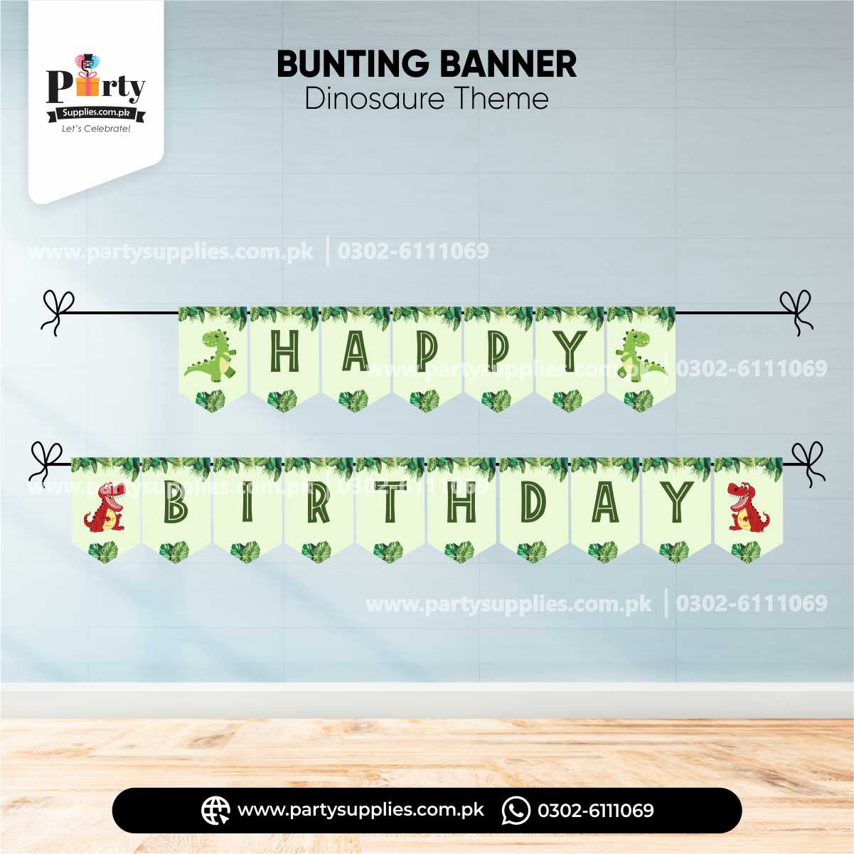 dino theme birthday party banner 