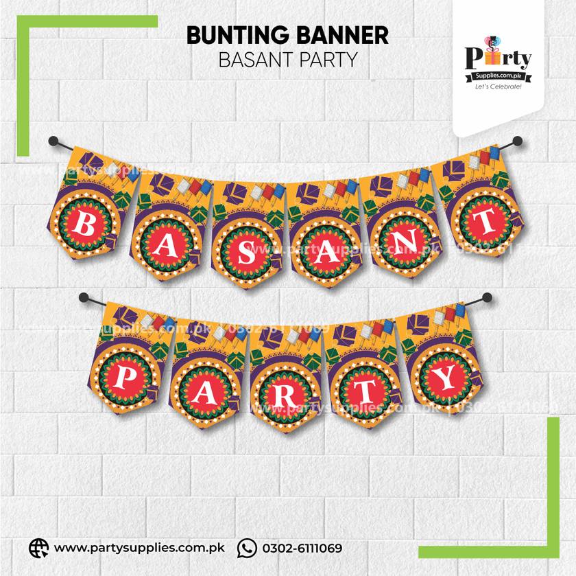 Basant Party Wall Bunting Banner – Festival Decor
