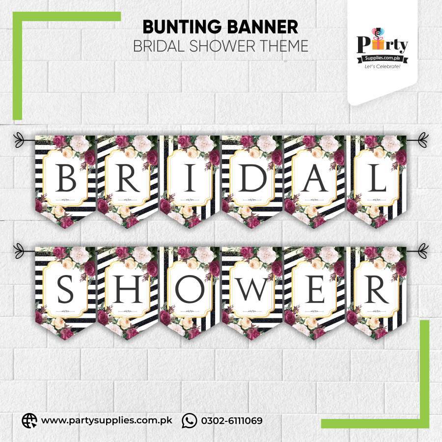 Bridal Shower Party Bunting Banner for Wall Decoration
