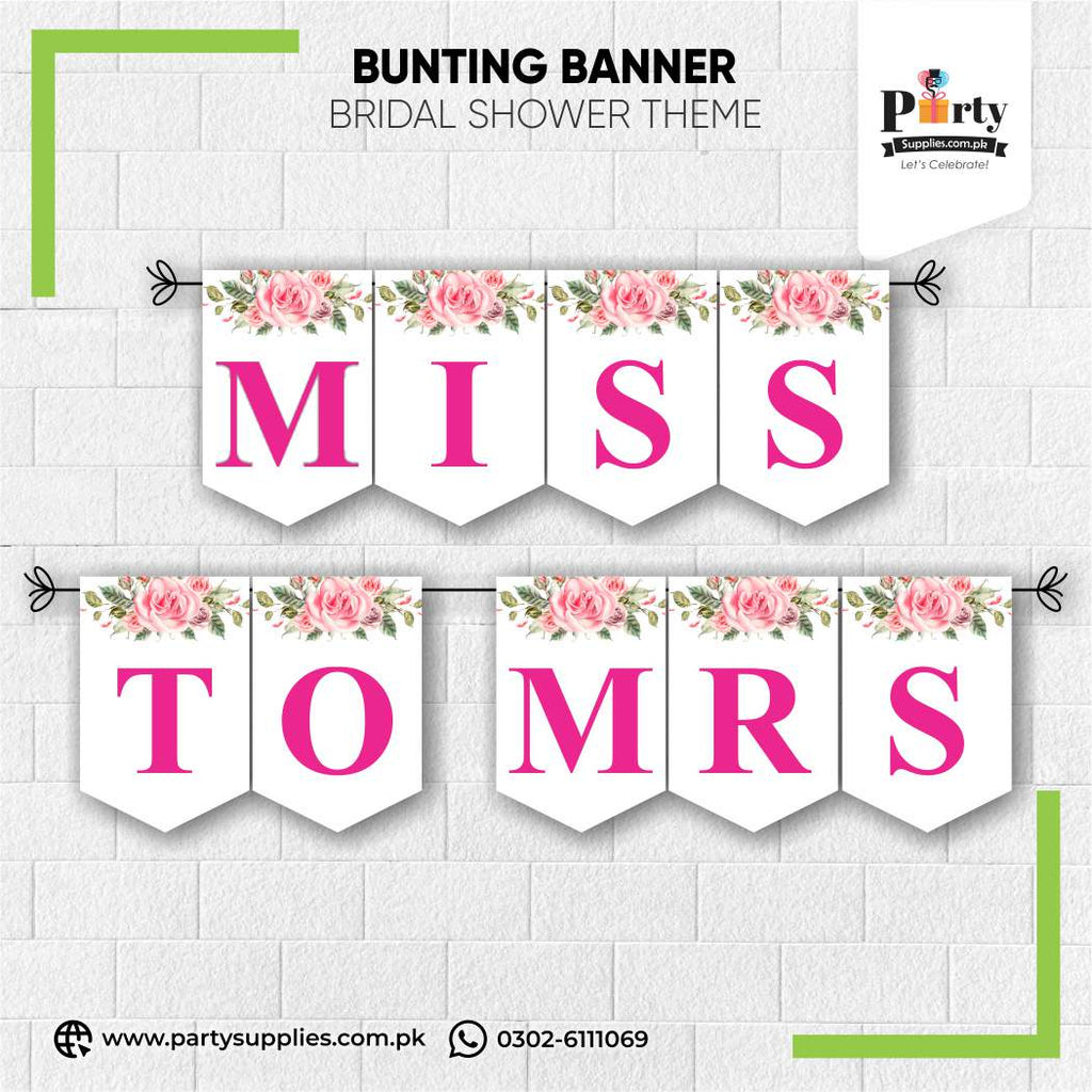 Bridal shower theme wall decoration bunting banner 