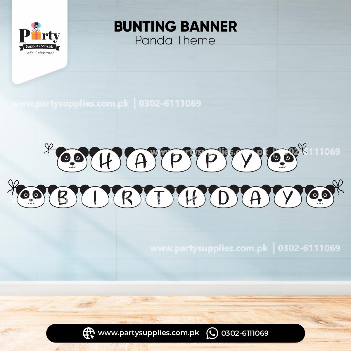 Happy Birthday Wall Bunting Banner cutouts for party Decoration in Panda Theme 