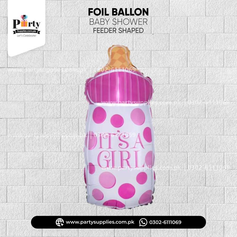 Welcome Baby Girl Large Foil Balloons for Shower or Gender Reveal