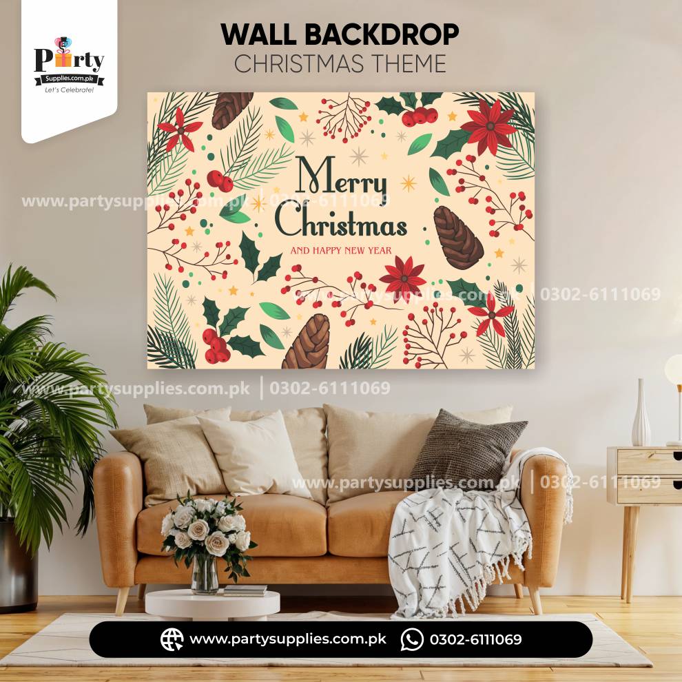 Christmas Party Celebration Wall Backdrop – Festive Decoration