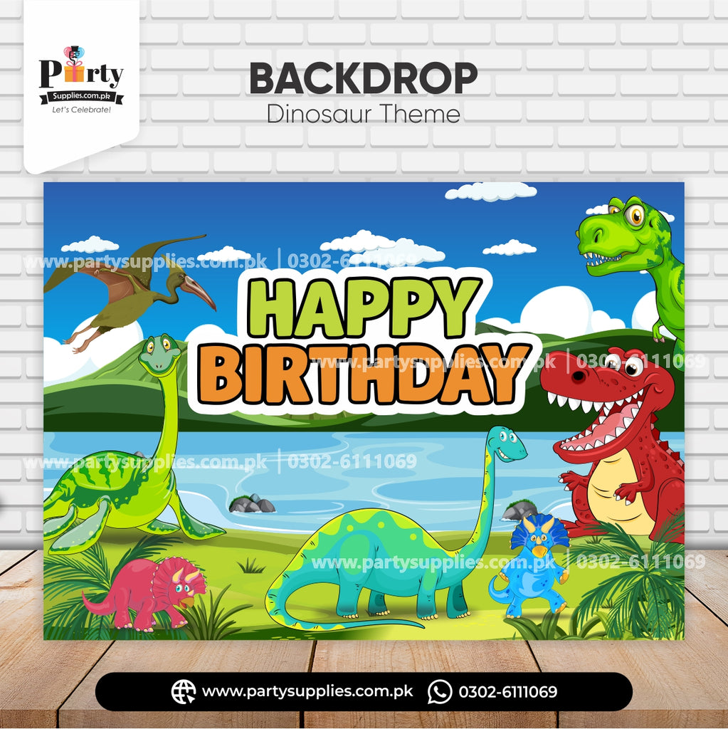 HAPPY BIRTHDAY WRITTEN DINO BACKROP 