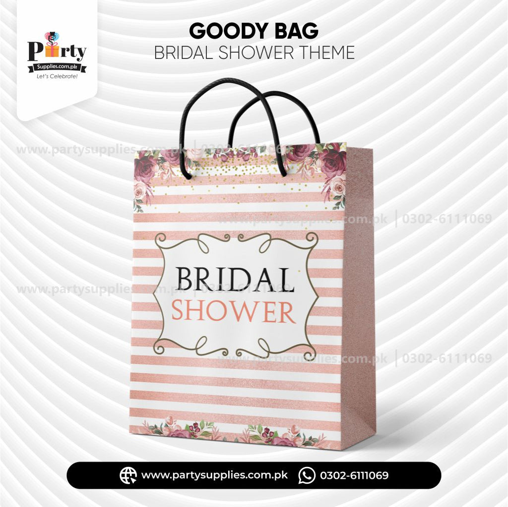 Bridal Shower Favor Bags – Elegant Goody Bags (Pack of 6)