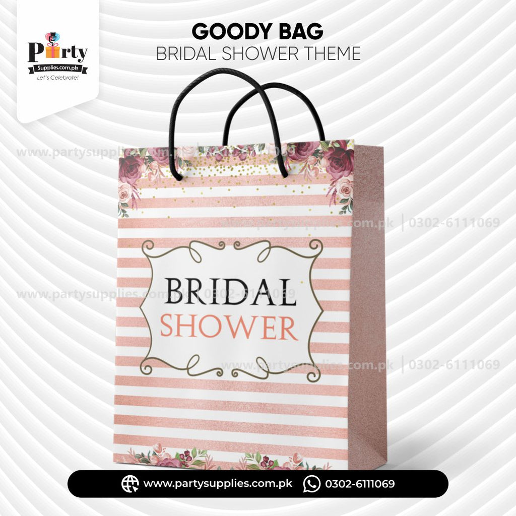Bridal Shower Favor Bags – Elegant Goody Bags (Pack of 6)