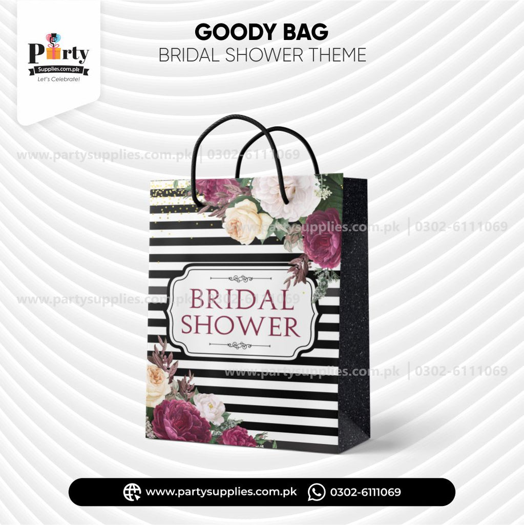 Bridal Shower Favor Bags – Elegant Goody Bags (Pack of 6)