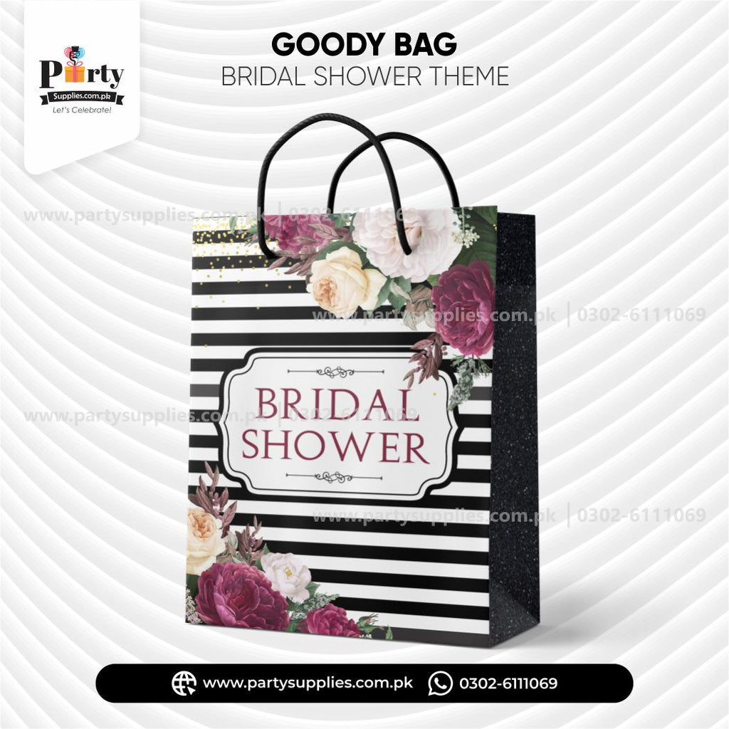 Bridal Shower Favor Bags – Elegant Goody Bags (Pack of 6)