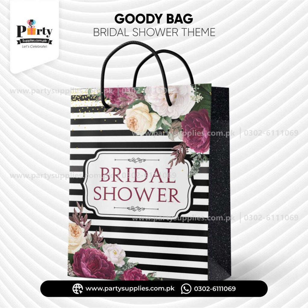 Bridal Shower Favor Bags – Elegant Goody Bags (Pack of 6)