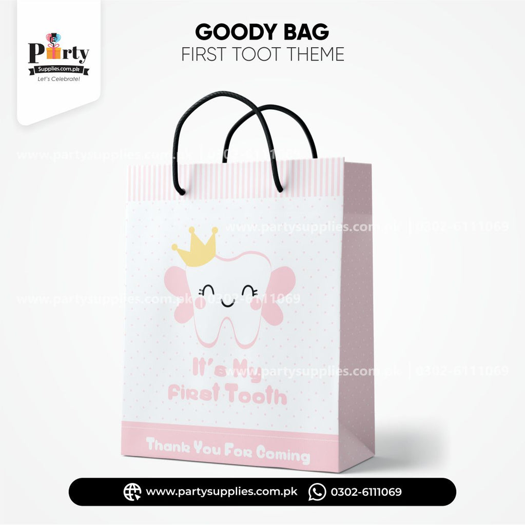 First tooth theme favor bags