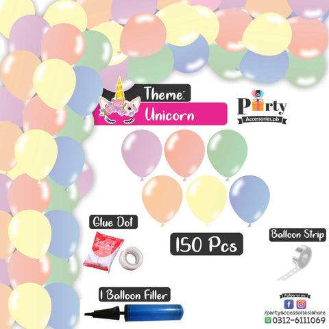 Unicorn Theme Balloon Arch Set Garland in pastel colors