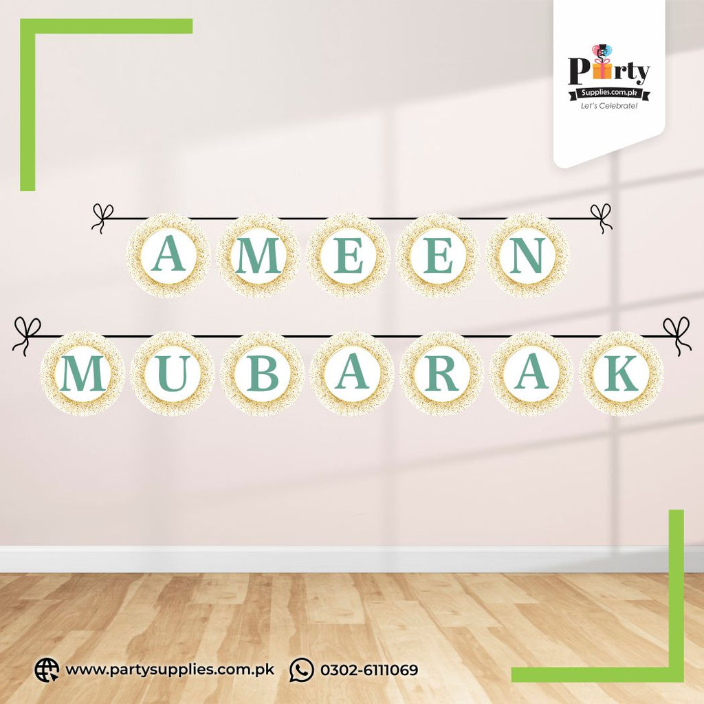 Ameen Mubarak Wall Decoration Bunting Banner