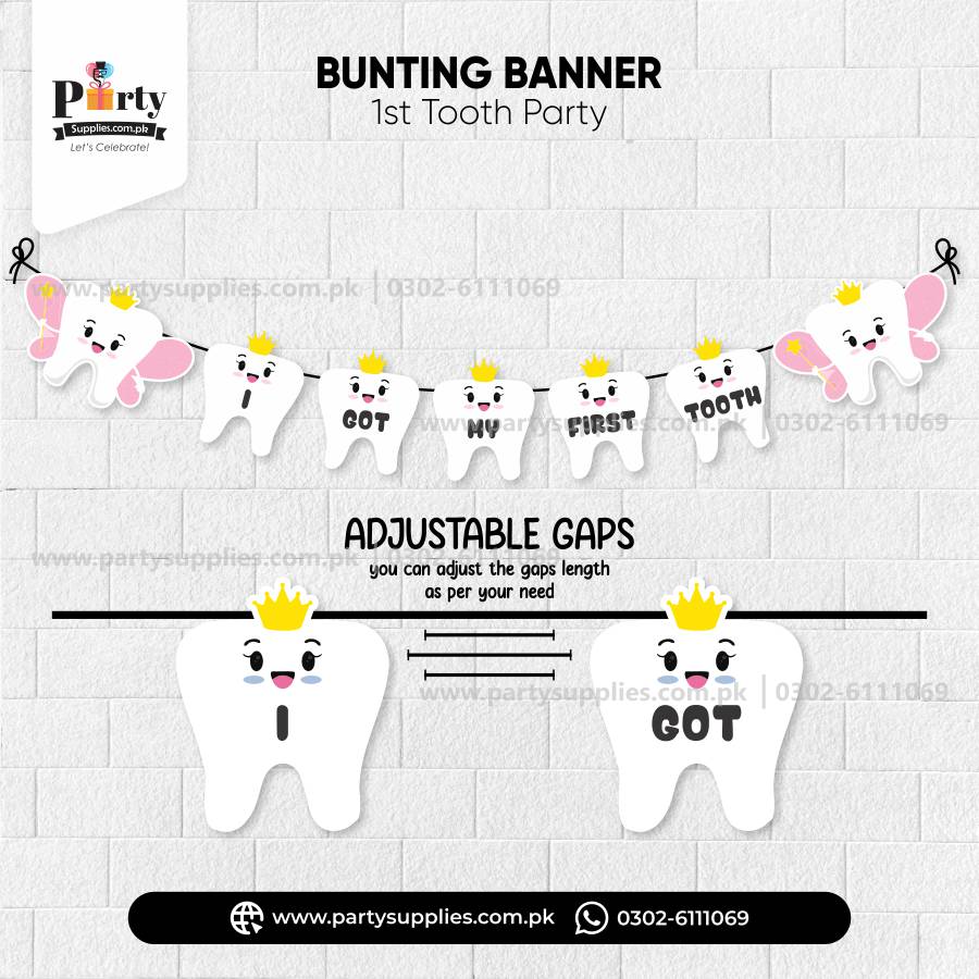 I got my first tooth cutout bunting banner 