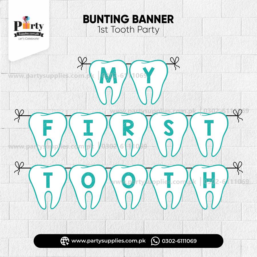 My First Tooth Cutout Bunting Banner 