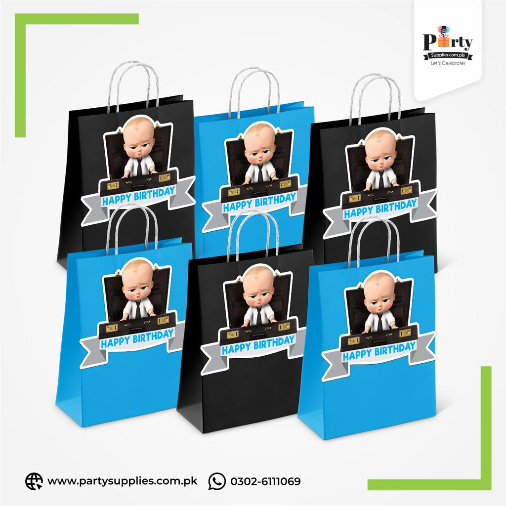 Boss Baby Theme Goody Bags | Birthday Party Favor Bags 6 pcs Pack