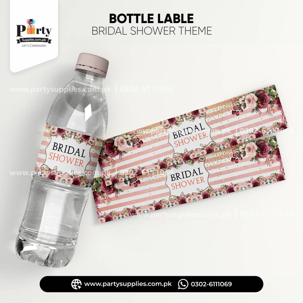 Bridal Shower Theme Bottle Labels – Elegant Table Decor