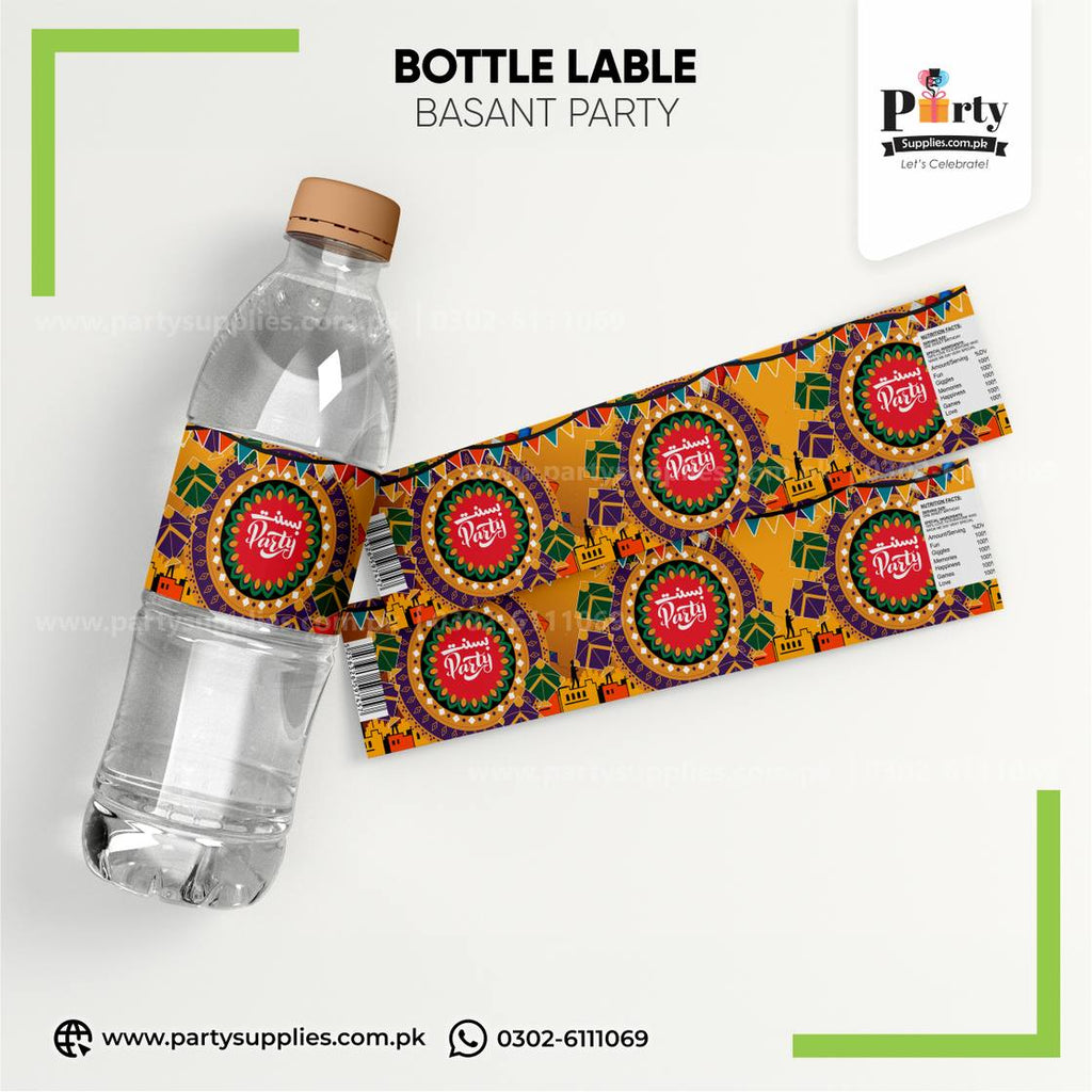 Basant Party Bottle Labels 