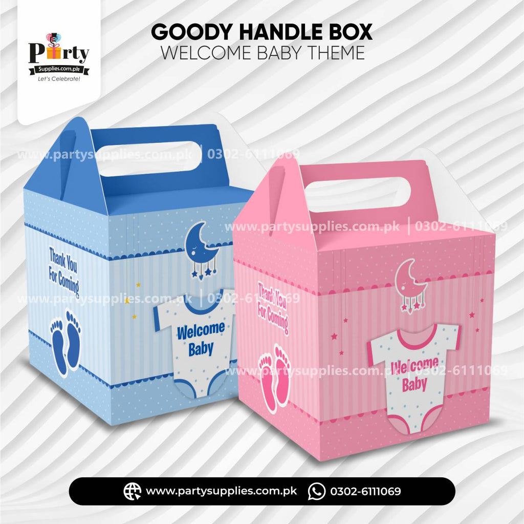 Welcome Baby Party Favor / Goody Boxes for Decoration | Pack of 6